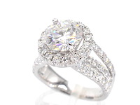 Witgouden ring met diamanten en een briljant geslepen diamant van 3.00 carat - afbeelding 11 van  11