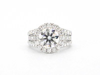 Witgouden ring met diamanten en een briljant geslepen diamant van 3.00 carat - afbeelding 7 van  11