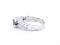 Witgouden ring met diamanten en een zwarte diamant - afbeelding 5 van  8