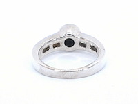 Witgouden ring met diamanten en een zwarte diamant - afbeelding 7 van  8