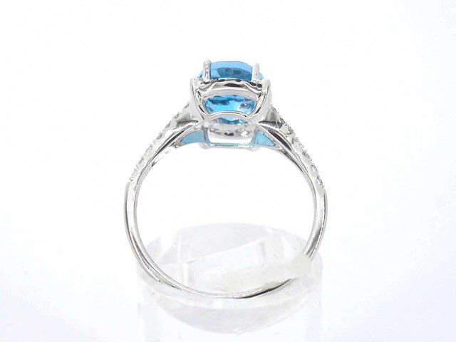 Witgouden ring met diamanten en mooie edelstenen - afbeelding 3 van  11