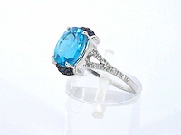Witgouden ring met diamanten en mooie edelstenen - afbeelding 6 van  11