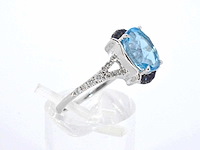 Witgouden ring met diamanten en mooie edelstenen - afbeelding 7 van  11