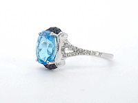 Witgouden ring met diamanten en mooie edelstenen - afbeelding 10 van  11