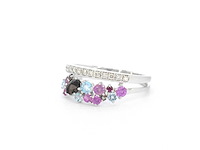 Witgouden ring met diamanten en mooie edelstenen - afbeelding 10 van  10