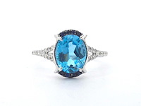 Witgouden ring met diamanten en mooie edelstenen - afbeelding 8 van  12