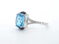Witgouden ring met diamanten en mooie edelstenen - afbeelding 10 van  12