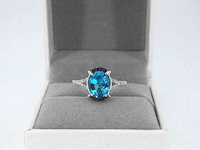 Witgouden ring met diamanten en mooie edelstenen - afbeelding 12 van  12