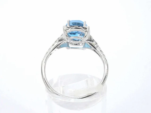 Witgouden ring met diamanten en mooie edelstenen - afbeelding 2 van  10