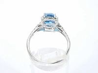 Witgouden ring met diamanten en mooie edelstenen - afbeelding 2 van  10