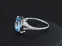 Witgouden ring met diamanten en mooie edelstenen - afbeelding 3 van  10