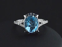 Witgouden ring met diamanten en mooie edelstenen - afbeelding 5 van  10