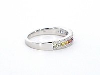 Witgouden ring met diamanten en multicolor saffieren - afbeelding 8 van  12