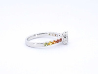 Witgouden ring met diamanten en multicolour saffieren - afbeelding 7 van  10