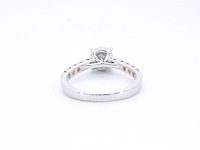 Witgouden ring met diamanten en multicolour saffieren - afbeelding 9 van  10