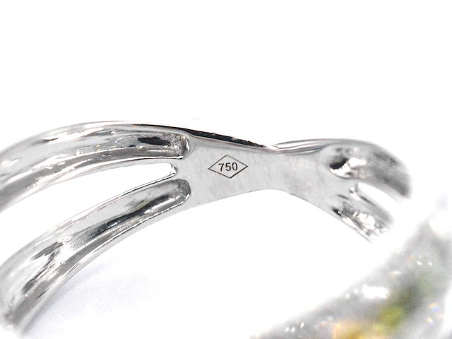 Witgouden ring met diamanten en multicolour saffieren - afbeelding 2 van  11