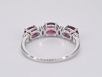 Witgouden ring met diamanten en robijn - afbeelding 8 van  10