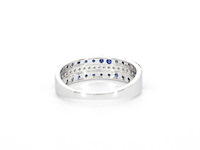 Witgouden ring met diamanten en saffieren - afbeelding 9 van  10