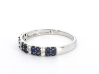 Witgouden ring met diamanten en saffieren - afbeelding 11 van  11