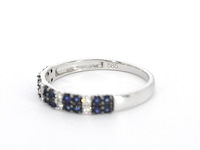 Witgouden ring met diamanten en saffieren - afbeelding 9 van  9