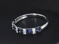 Witgouden ring met diamanten en saffieren - afbeelding 1 van  9