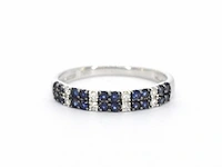 Witgouden ring met diamanten en saffieren - afbeelding 6 van  9