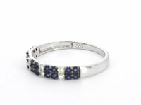 Witgouden ring met diamanten en saffieren - afbeelding 9 van  9