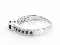 Witgouden ring met diamanten en saffieren - afbeelding 9 van  9