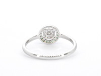 Witgouden ring met diamanten en smaragd - afbeelding 9 van  11