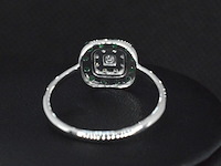Witgouden ring met diamanten en smaragd - afbeelding 4 van  5