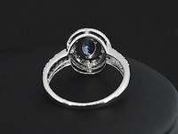 Witgouden ring met diamanten en tanzaniet - afbeelding 5 van  5