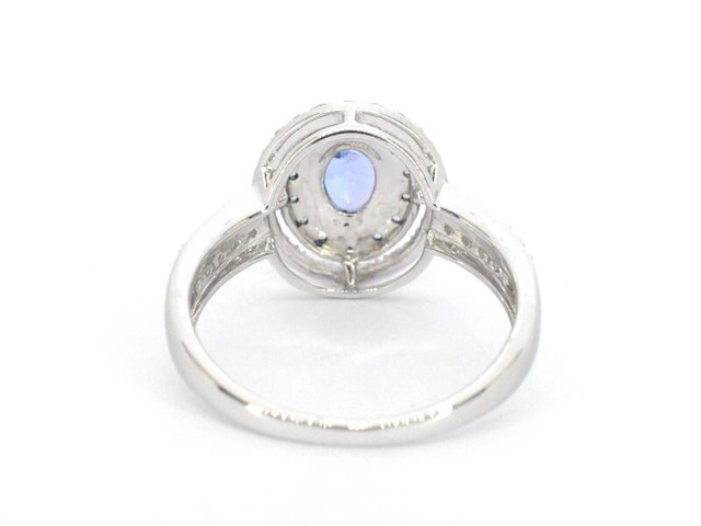 Witgouden ring met diamanten en tanzaniet - afbeelding 8 van  10