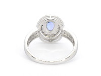 Witgouden ring met diamanten en tanzaniet - afbeelding 8 van  10