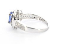 Witgouden ring met diamanten en tanzaniet - afbeelding 10 van  10