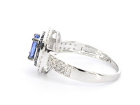 Witgouden ring met diamanten en tanzaniet - afbeelding 5 van  9