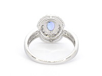 Witgouden ring met diamanten en tanzaniet - afbeelding 7 van  9