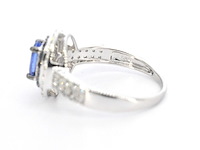 Witgouden ring met diamanten en tanzaniet - afbeelding 9 van  9