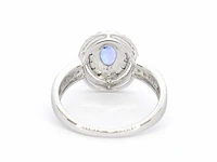 Witgouden ring met diamanten en tanzaniet - afbeelding 7 van  9