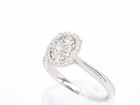 Witgouden ring met diamanten in ovaal vorm - afbeelding 5 van  11