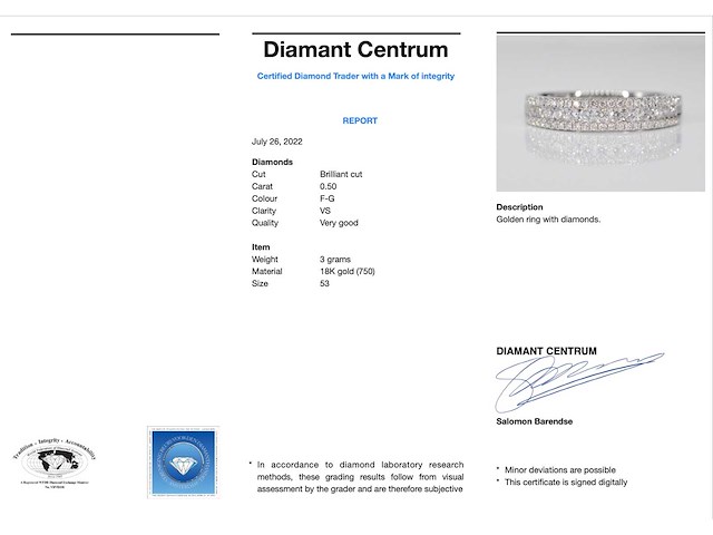 Witgouden ring met diamanten - afbeelding 3 van  7