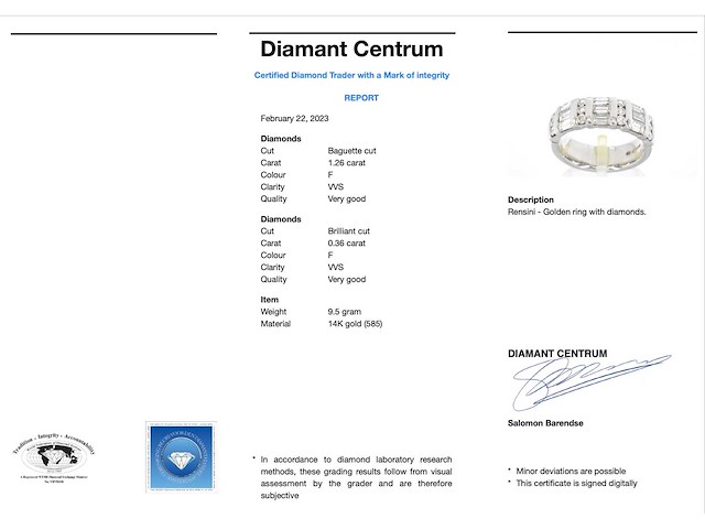 Witgouden ring met diamanten - afbeelding 3 van  10