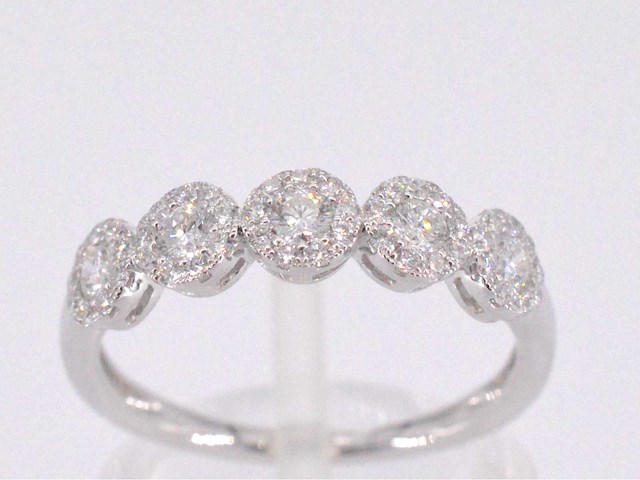 Witgouden ring met diamanten - afbeelding 1 van  9