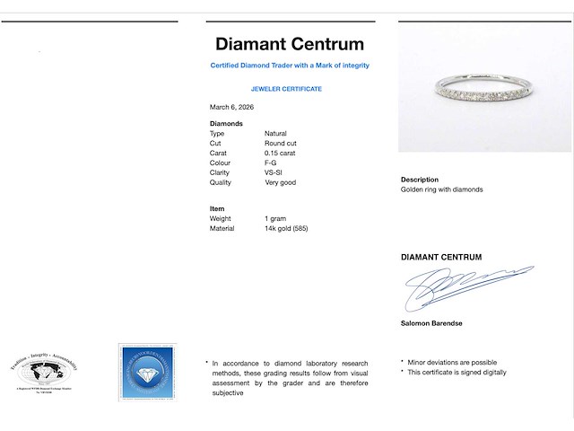 Witgouden ring met diamanten - afbeelding 4 van  10