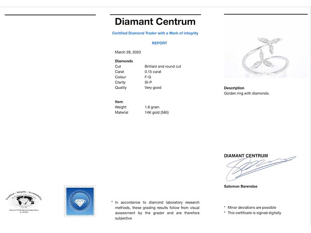 Witgouden ring met diamanten - afbeelding 4 van  10
