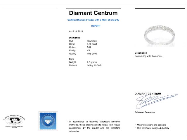 Witgouden ring met diamanten - afbeelding 3 van  10