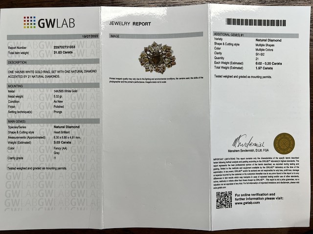 Witgouden ring met diamanten - afbeelding 2 van  12