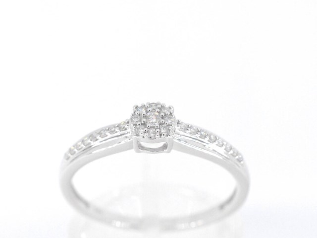 Witgouden ring met diamanten - afbeelding 1 van  10