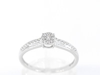 Witgouden ring met diamanten - afbeelding 1 van  10