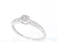 Witgouden ring met diamanten - afbeelding 4 van  10