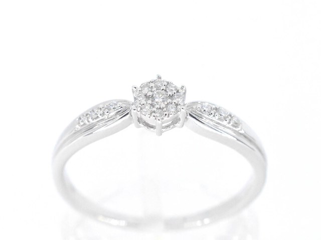 Witgouden ring met diamanten - afbeelding 1 van  9
